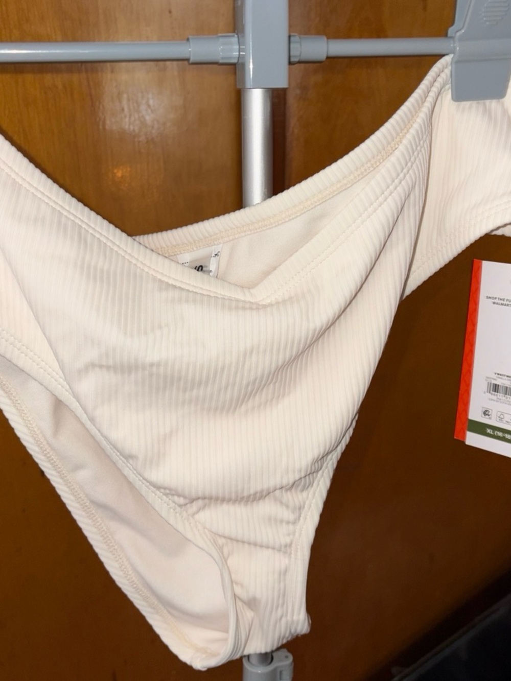 sofia by sofia vergara Ribbed Cream Bikini Panty bathing suit bottom only